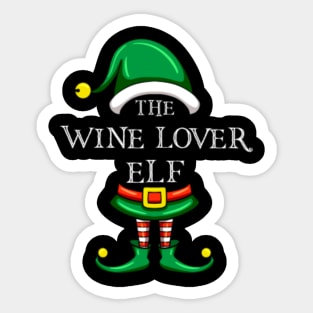 The Wine Lover Elf Matching Family Christmas Pajama Sticker